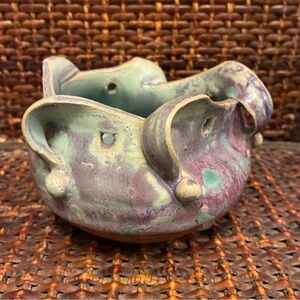 Sculptural Lavender & Teal Ceramic Accent Bowl – Abigails Pottery